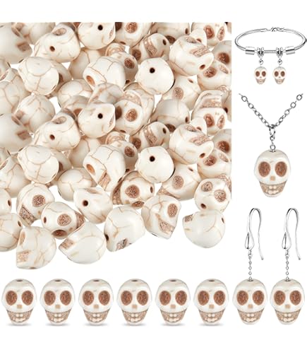 90-Piece 4mm Skull Spacer Beads – Silver Macroporous Beads For Jewelry Making