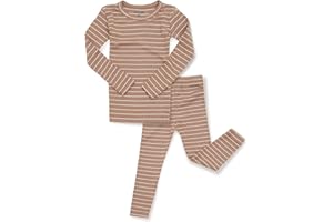 AVAUMA Stripe Pattern Baby Boys Girls Pajama Set Kids Toddler Snug fit Ribbed Sleepwear pjs for Daily Life Style