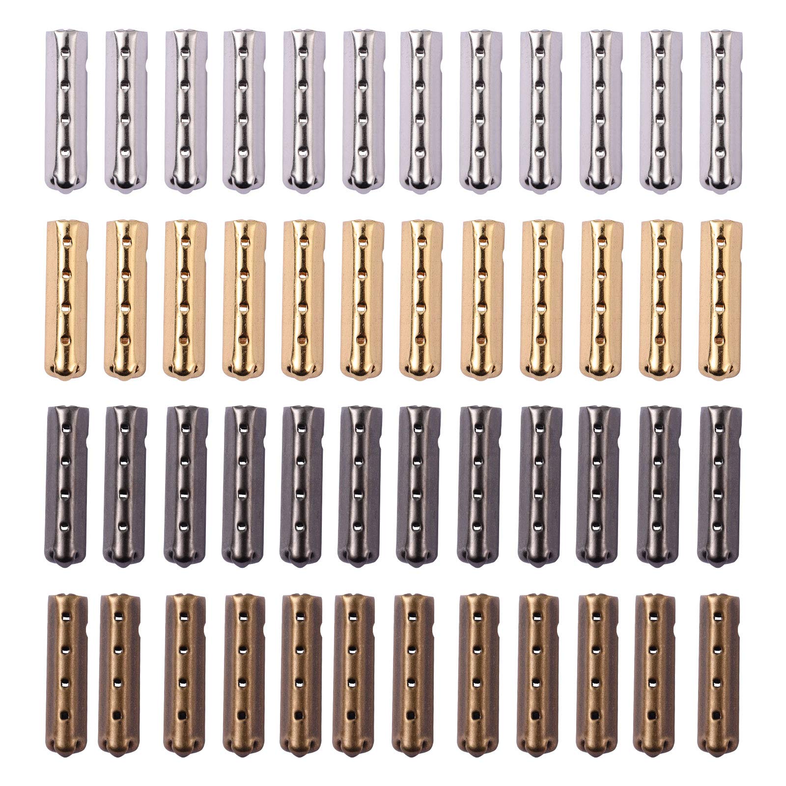 SUPVOX 80 Pcs Shoelace Tip Head, Smooth Replacement Metal Ends Aglet Tips with Bullet Shaped, for Paracord Shoes Clothes Lace DIY Repairing