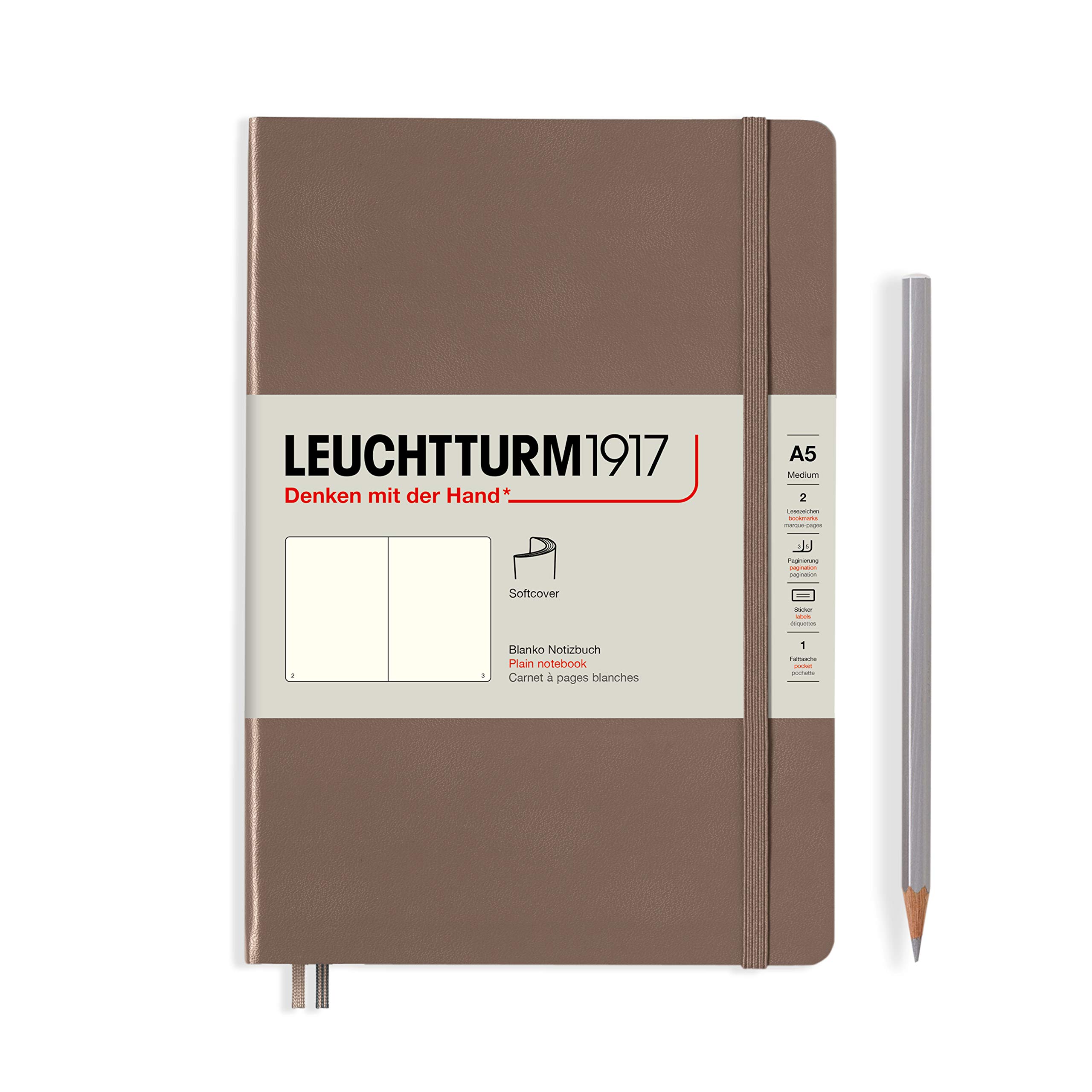 LEUCHTTURM1917 363410 Notebook Medium (A5), Soft Cover, 123 Numbered Pages, Warm Earth, Blank