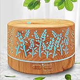 Diffusers for Essential Oils Large Room,600ml Essential Oil Diffusers for Home,Waterless Auto Off 7 Colors Changed 3 Mist Modes,Cool Mist Humidifiers for House Bedroom Decor,Gifts,Light Wood