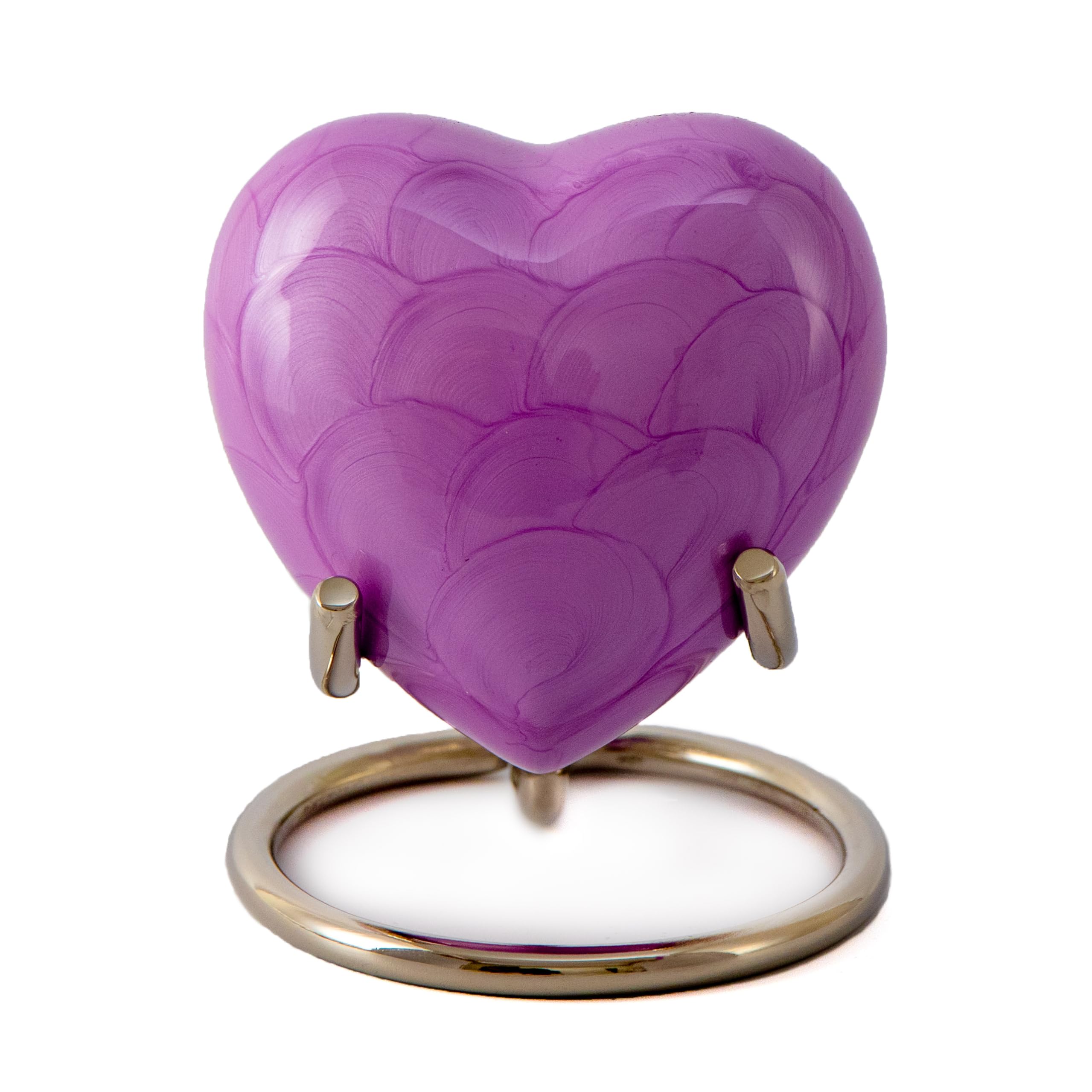 Royal Rapture Urn for Ashes Funeral Memorial Cremation Keepsake Love Urns Decorative Brass Heart with Stand (Purple Plain, 3") RHM03-04 โ image 1