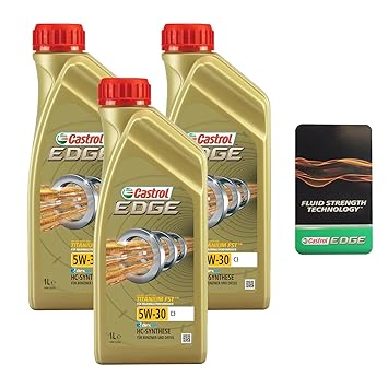 3x 1 L LITER CASTROL EDGE TITANIUM FST™ 5W-30 C3 MOTOR-ÖL MOTOREN-ÖL 31788498