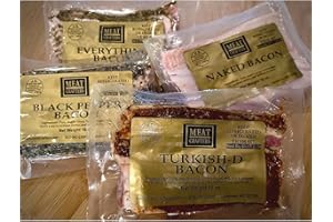 MEAT CRAFTERS MeatCrafters Bacon Variety Pack, Thick Cut Sliced Bacon, All-Natural, Free Range, Duroc Pork Belly, Gluten-Free, Dry Cured, 1lb (4 Pack)