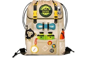 Ready Confetti 12 pk Safari Goodie Bags - Zoo Party Favors or Safari Treat Bags Ideal for Candy, Gifts, and Loot - Wild One Birthday Decorations for boys and Jungle Party Decor