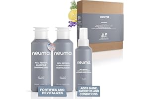 Neuma Neu Repair Bundle, Repair Shampoo (8.5 Fl. Oz.), Repairing Conditioner (8.5 Fl. Oz.), and Leave-In Treatment (5.1 Fl. O