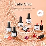 Modelones Gel Nail Polish Set 6 Colors Jelly Nude White Red Soak Off view 8