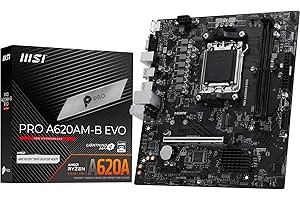 MSI PRO A620AM-B EVO ProSeries Motherboard (AMD 9000/8000/7000 Series Processors, AM5, DDR5, PCIe 4.0, SATA 6Gb/s, M.2, USB 3