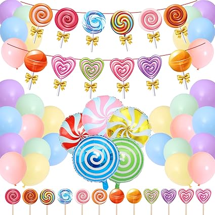 Amazon Com Candyland Decorations Includes Banner 24 Cupcake