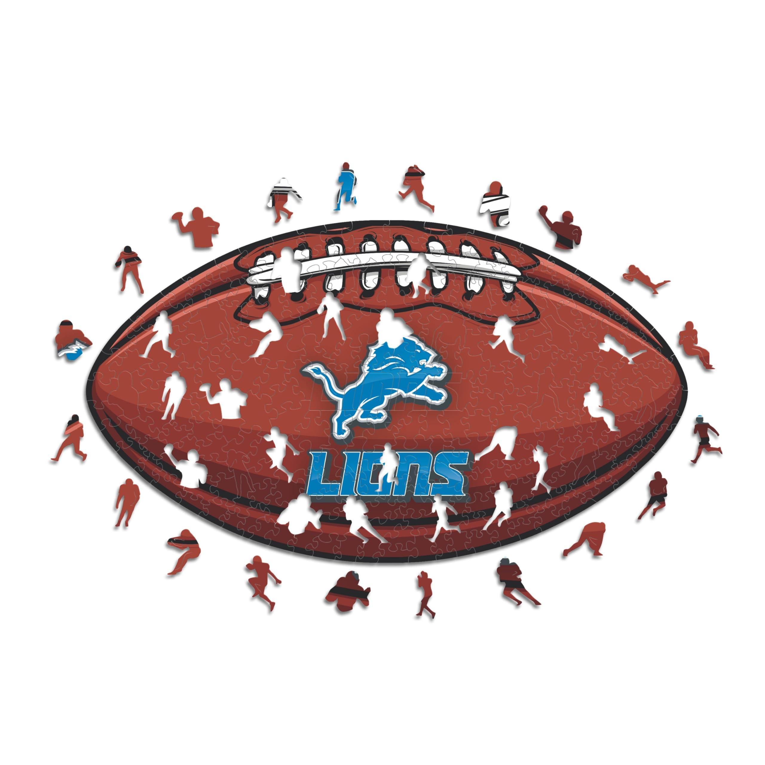 Iconic Puzzles, Detroit Lions Crest, 100% eco-sustainable wooden puzzle with official license NFL, size L, 500 pieces