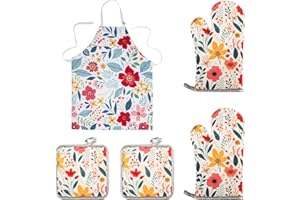 Kitchen Oven Mitts and Pot Holders Sets,The Pioneer Woman Oven Gloves and Potholders,Heat-Resistant Oven Gloves and Hot Pads,