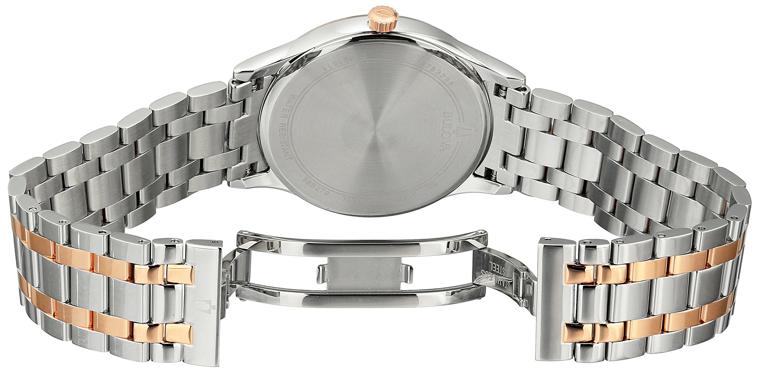 Bulova Men's Classic Stainless Steel Watch with Diamonds and Day Date