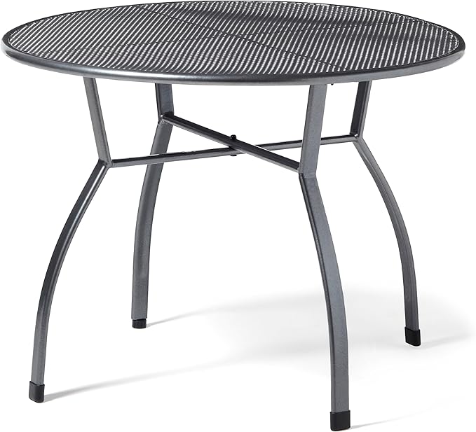 greemotion Toulouse Round Garden Table, Wrought Iron Plasticcoated