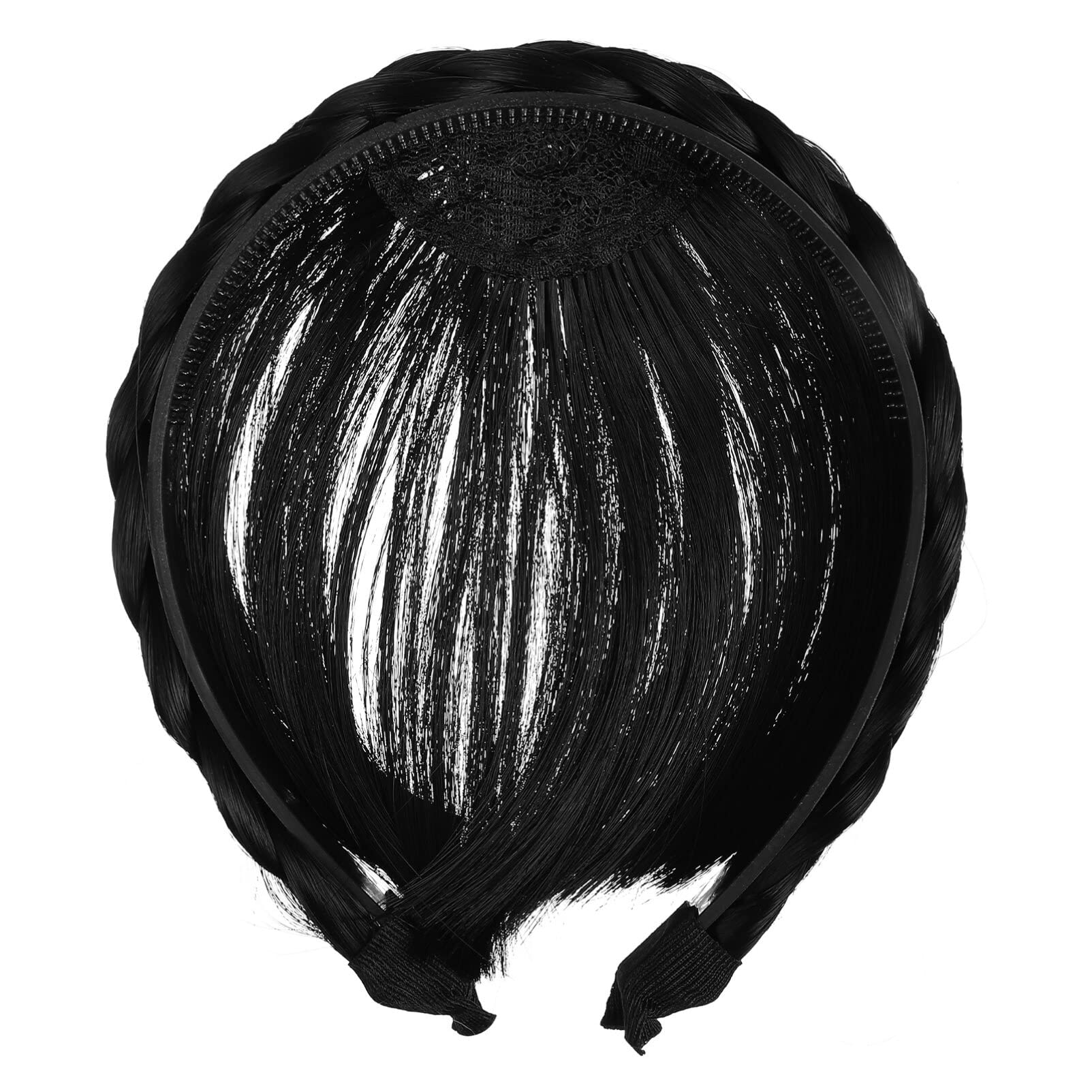 Luxshiny Adjustable Headband Wig with Air Bangs Lightweight Synthetic Hairpiece for Daily Wear Party Cosplay and Festivals