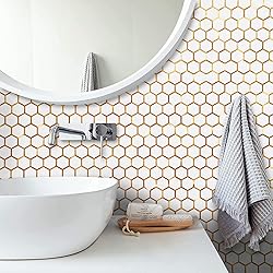 DICOFUN 10-Sheet Hexagon Peel and Stick Backsplash