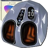 MIKO Shiatsu Foot Massager with Heat and Air Compression | 5 pressure levels, 3 modes, rolling &amp; wireless remote; for plantar fasciitis and neuropathy; fits men's size 12