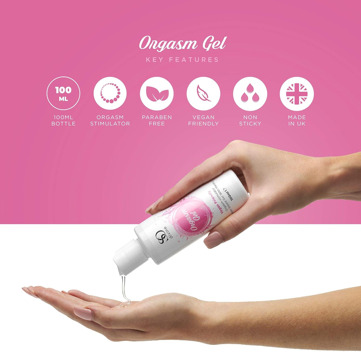 So Divine Orgasm Gel 100ml - Vegan Body Safe Formula. - Image 4