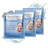 Diamond Wipes Makeup Remover Wipes, Alcohol Free Facial Cleansing with Vitamin E, Case of 50 Face Wipes