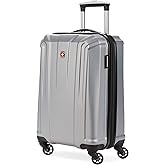 SwissGear 3750 Hardside Luggage with Spinner Wheels, Silver, Carry-On 18.5-Inch