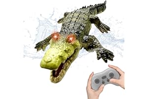 Moskiddo Remote Control Boat Crocodile Water Toy for Kids 3-5, 5-7, 10-12, RC Alligator for Boys 4-6, 6-8, Top Summer Swimming Pool/Lake Toys for Kids Ages 8-12 (Water Operation ONLY - Green)