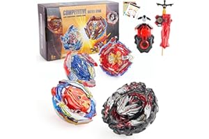 WNSULL Bey Battling Top Set Burst Gyro Toys Gift for Kids Children Boys Ages 6 8 10 12+ Combat Battling Game 4 Burst Spinning Tops 2 Two Way Launchers Grip Starter