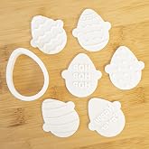 The Cookie Countess Small Egg Cookie Cutter and Stamps