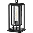 Hinkley Republic Single Light Medium Outdoor Pier Mount Lantern, Transitional/Modern, Double Frame Design, Coastal Elements, 