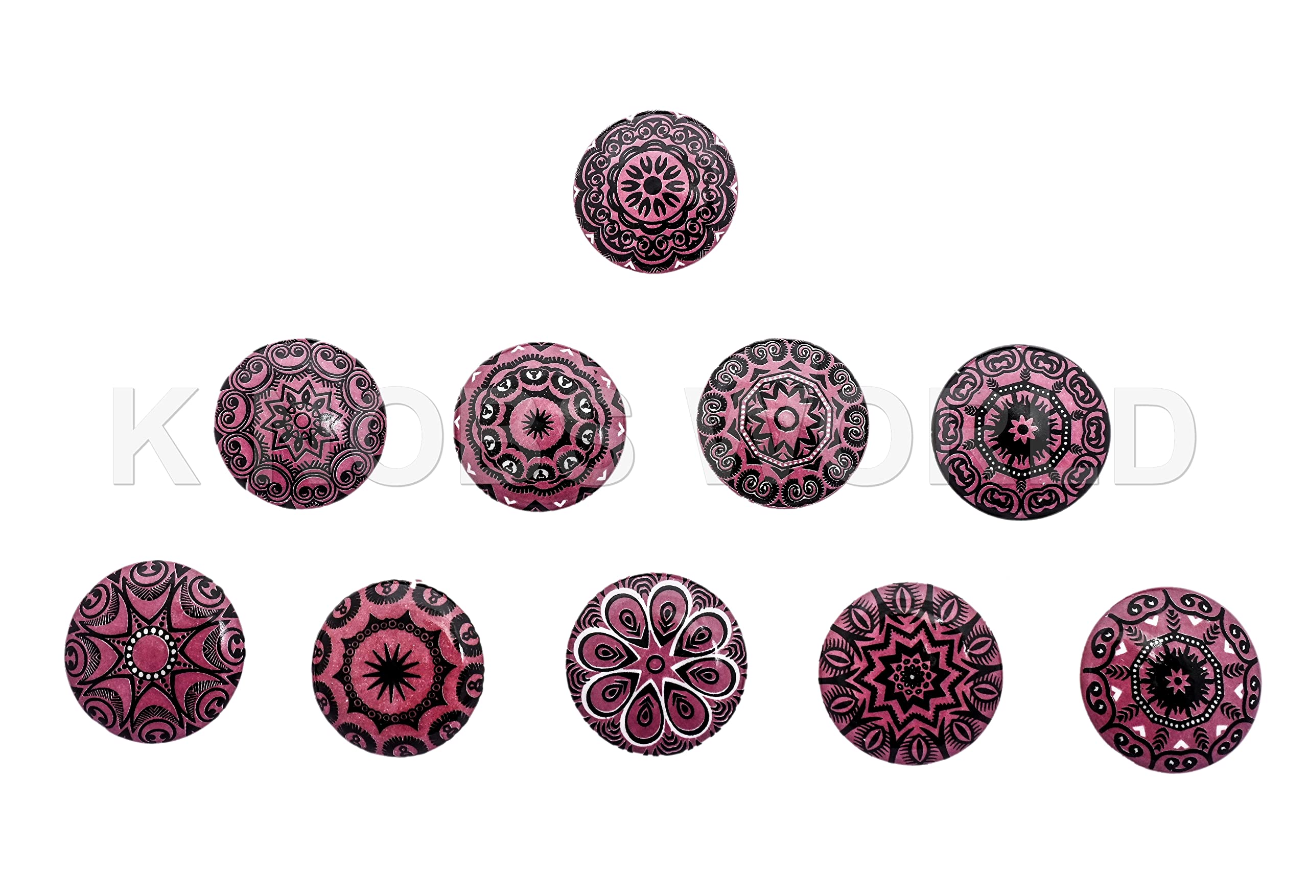 10 x Mix Vintage Look Flower Ceramic Knobs Door Handle Cabinet Drawer Cupboard Pull Xfer (Purple xfer)