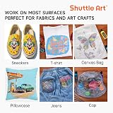 Shuttle Art Metallic Fabric Paint 18 Colors 60ml with Brushes Stencils view 8
