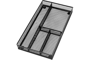 shenee Desk Drawer Organizer Tray,Drawer Organizer for Office and Home,Desk Organizer with Drawers,4 Compartments,Non-Slip Desk Organizers and Accessories for Stationery Makeup School (Black)