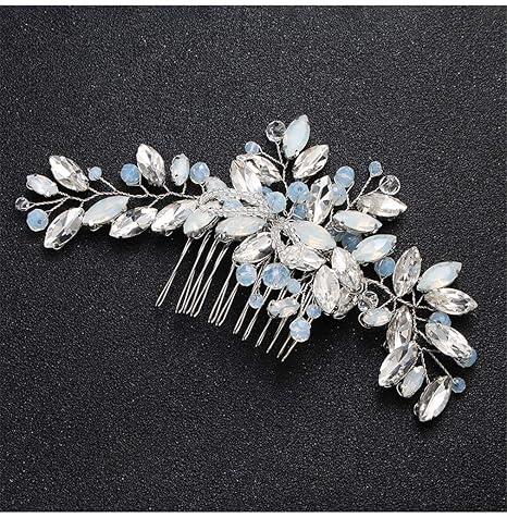 Aileyou Bridal Hair Combs Fashion Headpiece Handmade Blue Opal