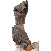 Fishers Finery Women's 100% Pure Cashmere Gloves | Cable Knit Design