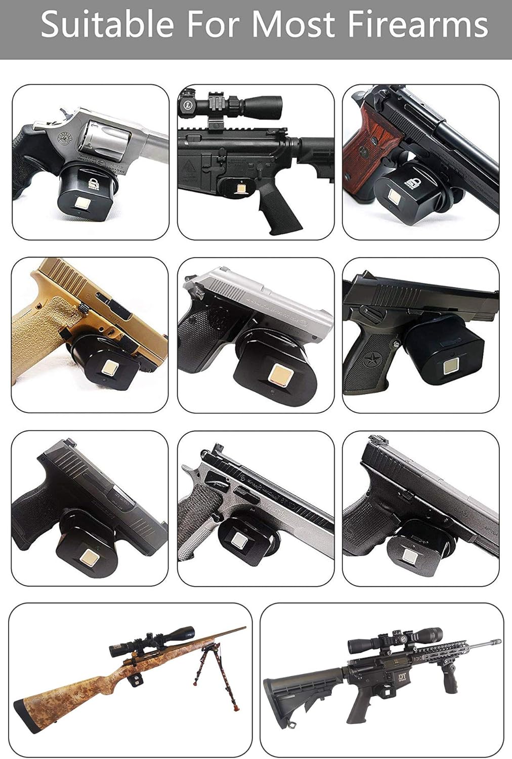 Bison Finger Trigger Lock Gun Locks Fit Most Handguns and Rifles 360 Degree Touch 1 Second Unlock Dust Resistant IP65 Ca Doj Approved Design : Sports & Outdoors