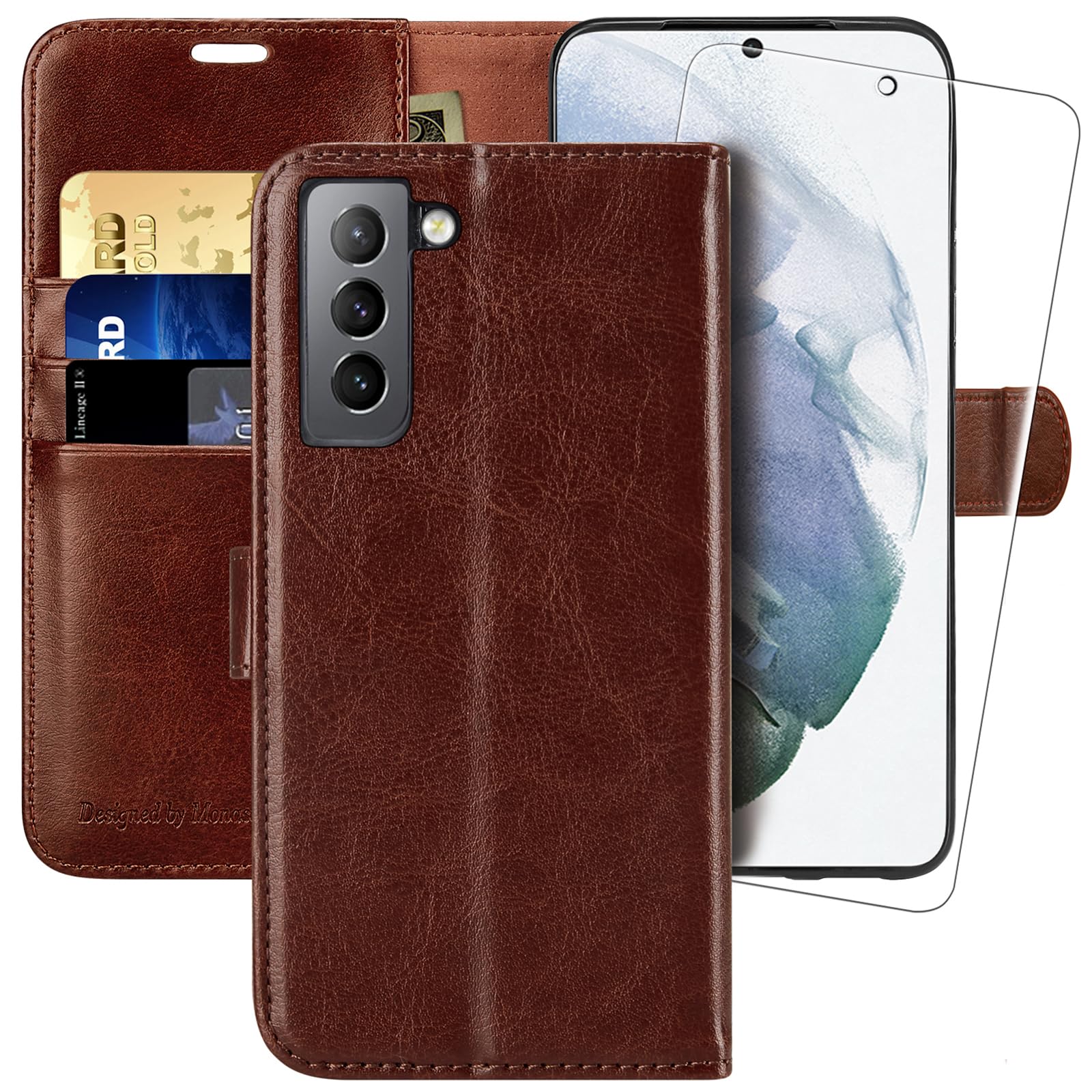 MONASAY Wallet Case Compatible for Galaxy S21 5G, inch,[Screen