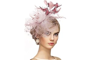 Zinniday Butterfly Derby Hat 2025 - Classic Tea Party Hats with Hair Clip, 1920s 50s Fascinators for Lady Woman