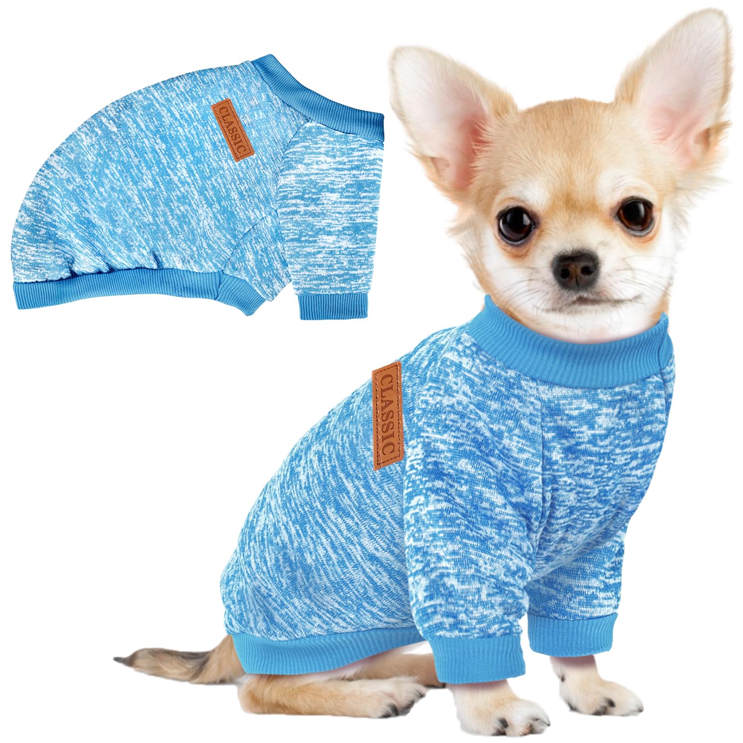 Photo 1 of 1 Pc Dog Sweaters for Small Dogs Girl Boy Winter Fleece Clothes Warm Soft Dog Sweatshirt Outfit for Dogs Cats Pet Apparel