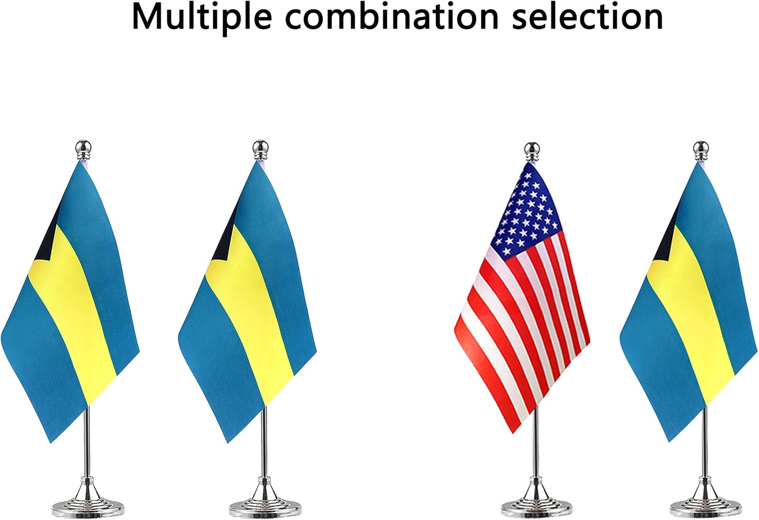 WEITBF Bahamas Desk Flag Small Mini Bahamian Office Table Flag with Stand Base,Bahamian Themed Party Decorations Celebration Event,2 Pack: Garden & Outdoor