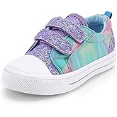 K KomForme Toddler Boys & Girls Shoes Kids Canvas Sneakers with Cartoon Dual Hook and Loops