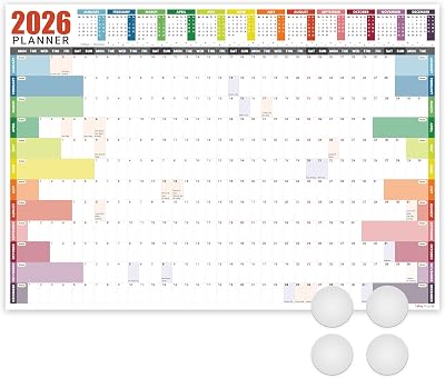 Giftinghouse 2026 Wall Planner A2 Laminated UK Full Year 42 x 59.4 cm with