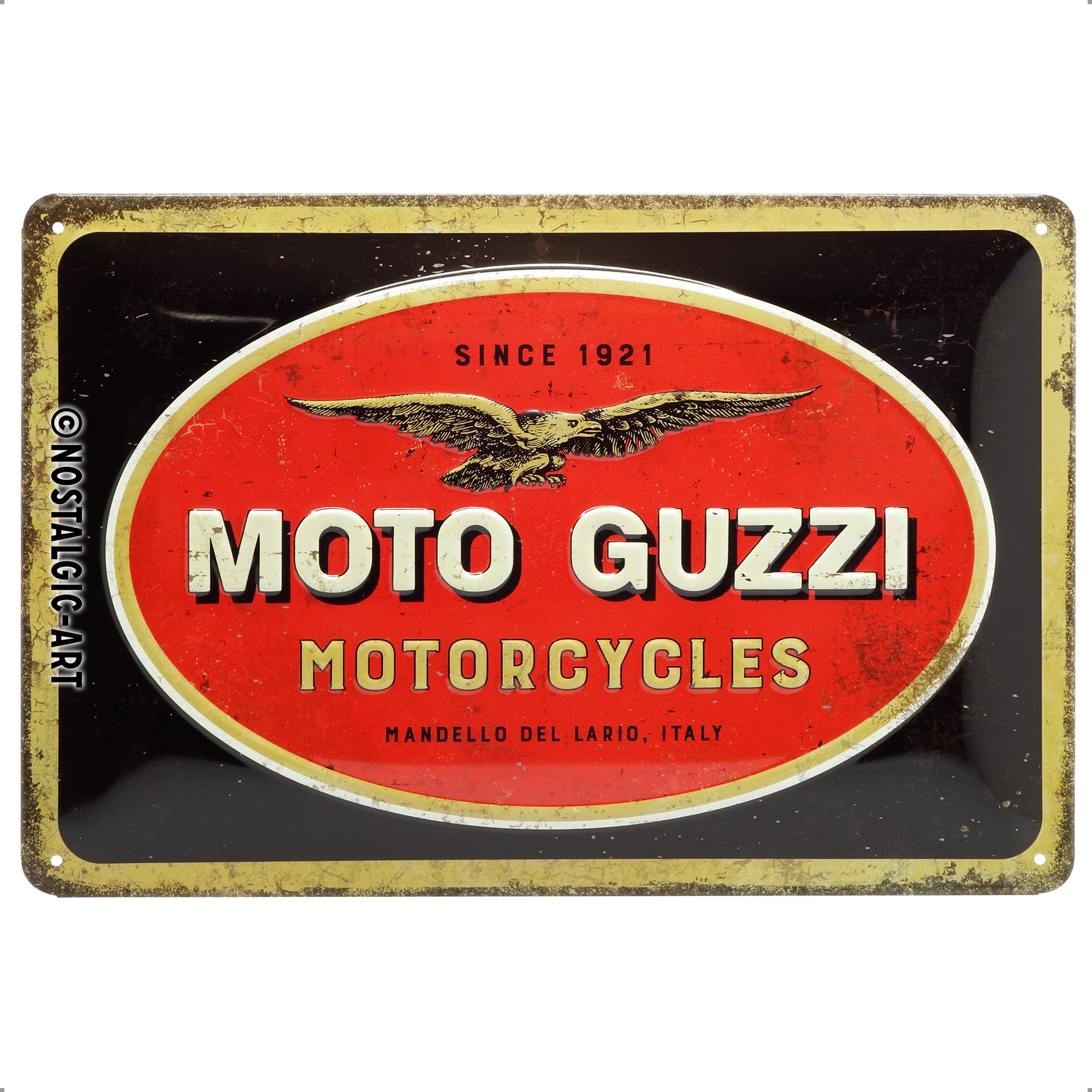 Nostalgic-Art Retro Tin Sign – Moto Guzzi – Logo Gift idea for motorcycle fans, Metal Plaque, 20 x 30 cm