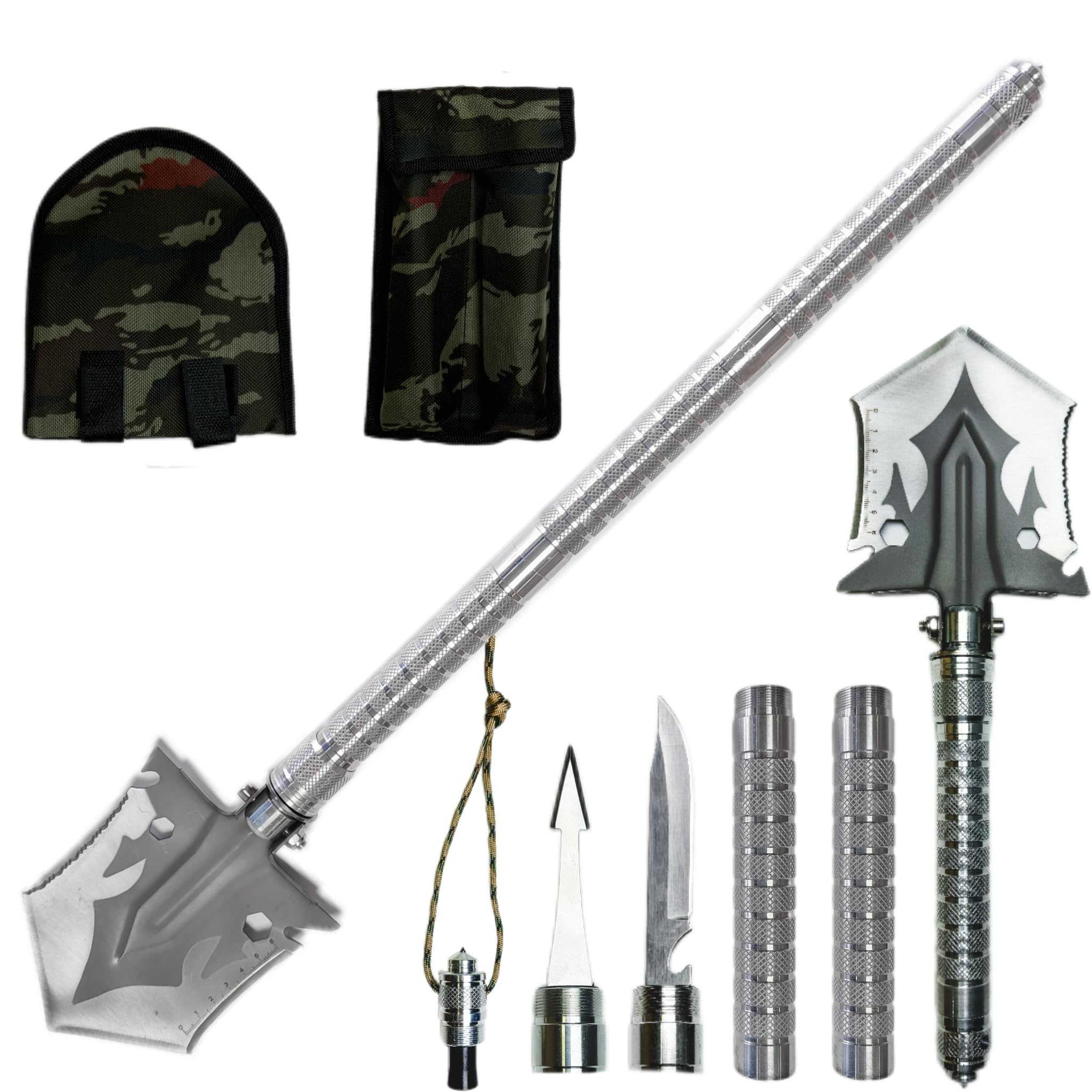 Photo 1 of NORDPEAK Survival Shovel Military Grade - 16-in-1 Tactical Folding Shovel with Ruler & Pouch | Heavy Duty Unbreakable Design for Camping, Hiking, Off-Road, Emergency, Gardening