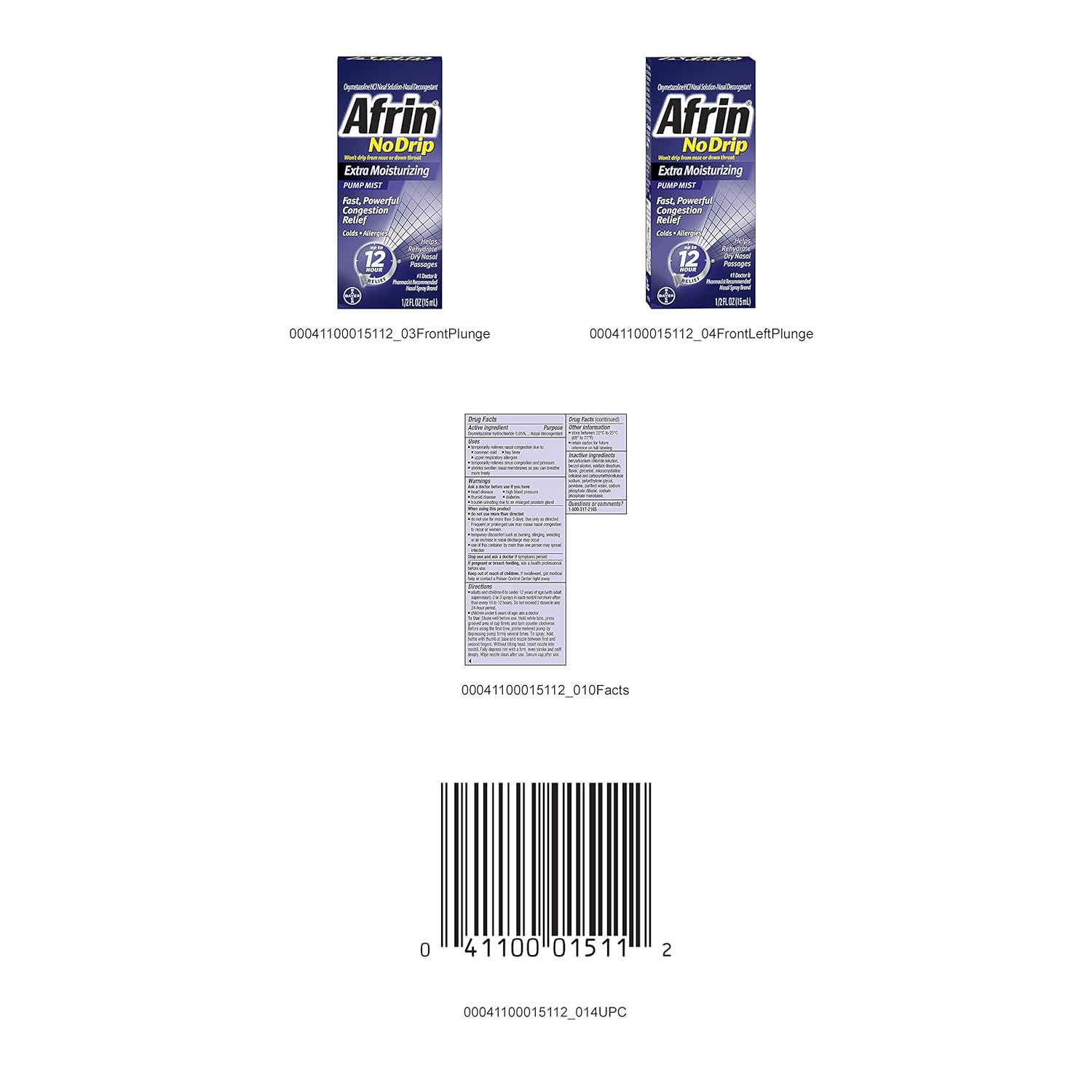 Afrin Nasal Spray No Drip Extra Moisturizing Pump Mist, .5 oz : Grocery & Gourmet Food