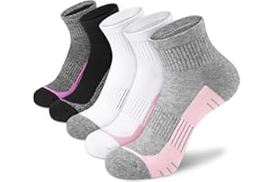 cuangya Ankle Socks Women Athletic Running Socks Hiking Cushioned 5-Pairs
