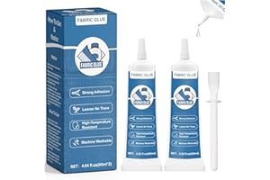 WAN2TLK Fabric Glue Permanent, 120ml Extra Strong Fabric Adhesive, Washable Clear Clothing Glue for Clothes Repairs, Leather,