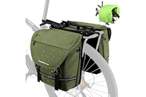 Sunpeak Bike Bag Accessories Panniers for Bicycle Rear Rack Bag 36L Waterproof Mountain Electric Bike Saddle Bag for Cycling Traveling Commuting Green