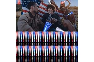 YOFOBU 60 PCS Fiber Optic Wands Glow Fiber Wands Bulk LED Light Up Wands with 3 Flashing Modes LED Flashing Sticks for July 4th Halloween Wedding Birthday Carnival Bachelor Party(RedBlueWhite)