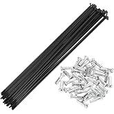 Motoforti Universal Bicycle Spokes Bike Wheel Spokes 14G Carbon Steel Black 1 Set