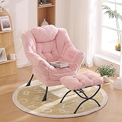 Furlide Lazy Chair with Ottoman, Modern Chair with