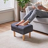 YMYNY Foot Stool Ottoman Small with Sponge Seat 40x29x32CM Dark Grey HBD023BG view 2
