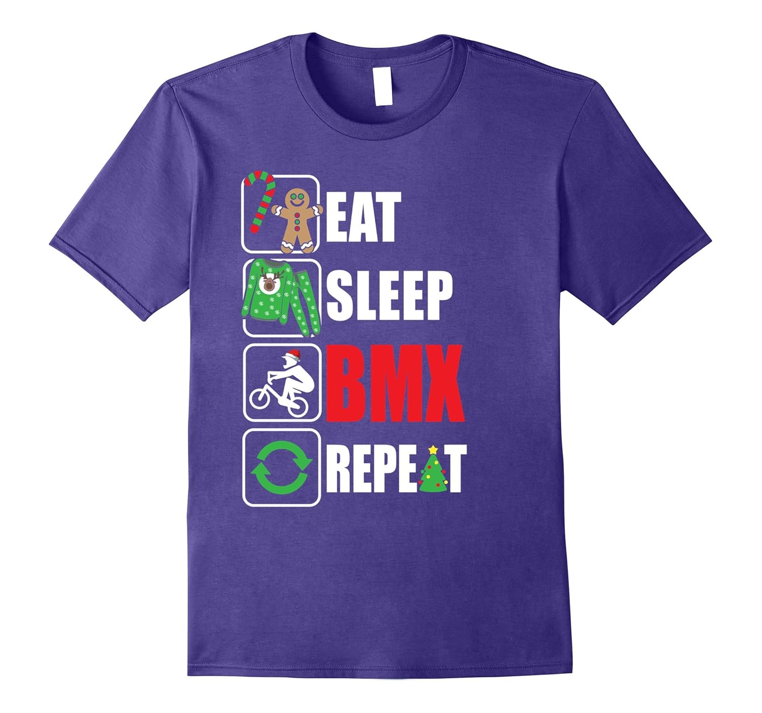 Eat Sleep BMX Repeat Tshirt Funny BMX Merry Xmas Gifts-ANZ